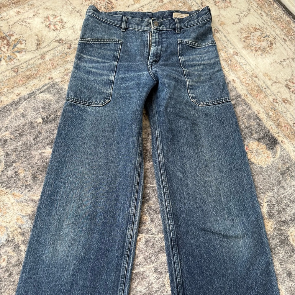 Hyke 100% cotton Made in Japan Stylish Indigo Sailor Jeans for Women - Size 1
